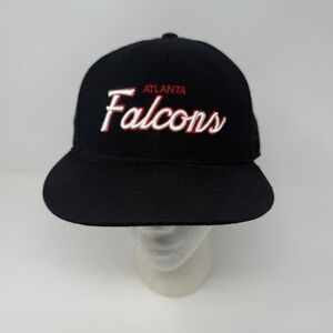 Vtg Atlanta Falcons Black Fitted 7-3/8 Hat Cap Reebok NFL Football Team Gear